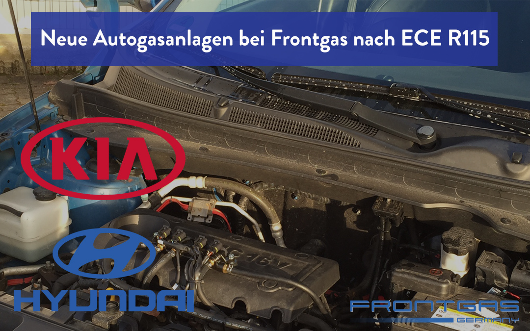 Neue Autogasanlagen bei Frontgas nach ECE R115 Kia & Hyundai wahlweise mit bis zu 7 Jahren Motorschutzgarantie