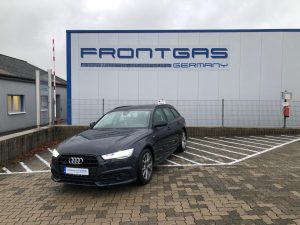 Frontgas-Autogas-Umruestung-LPG-Einbau-Landirenzo-Direct-5.0-Audi-A6-2,0L-185KW-Kofferraumausbau-Radmuldentank-Vorne